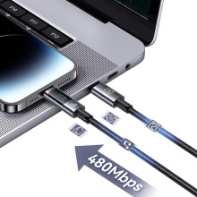 Дата кабель USAMS US-SJ672 Digital Display Sufeng Ser. Type-C to Lightning 30W (1.2m) – Чорний