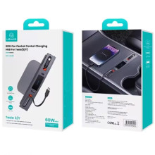 Переходник HUB Usams US-SJ649 60W Car Central Control Charging HUB For Tesla (3/Y) – Черный