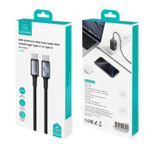 Дата кабель Usams US-SJ752 With Colorful Light Huan Ser. Type-C to Type-C 60W (1.2m) – Чорний