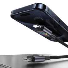 Дата кабель Usams US-SJ753 With Colorful Light Huan Ser. Type-C to Lightning 30W (1.2m) – Чорний