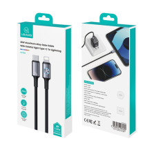 Дата кабель Usams US-SJ753 With Colorful Light Huan Ser. Type-C to Lightning 30W (1.2m) – Чорний