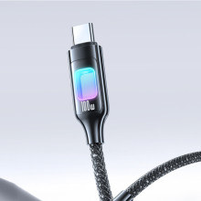 Дата кабель Usams US-SJ750 With Colorful Light TC Ser. Type-C to Type-C 100W (1.2m) – Чорний