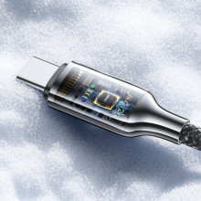 Дата кабель Usams US-SJ750 With Colorful Light TC Ser. Type-C to Type-C 100W (1.2m) – Чорний