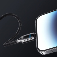 Дата кабель Usams US-SJ741 Digital Display HX Ser. Type-C to Lightning 30W (1.2m) – Черный