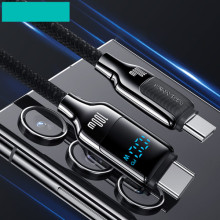 Дата кабель Usams US-SJ742 Digital Display HX Ser. Type-C to Type-C 100W (1.2m) – Черный