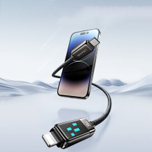 Дата кабель Usams US-SJ743 Meteor Ser. Type-C to Lightning 30W (1.2m) – Чорний