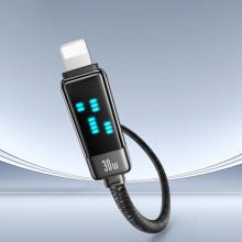 Дата кабель Usams US-SJ743 Meteor Ser. Type-C to Lightning 30W (1.2m) – Чорний