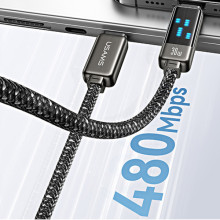 Дата кабель Usams US-SJ743 Meteor Ser. Type-C to Lightning 30W (1.2m) – Чорний