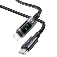 Дата кабель USAMS US-SJ672 Digital Display Sufeng Ser. Type-C to Lightning 30W (1.2m) – Чорний