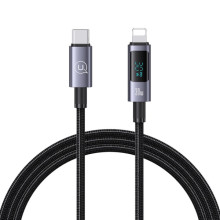 Дата кабель USAMS US-SJ672 Digital Display Sufeng Ser. Type-C to Lightning 30W (1.2m) – Чорний