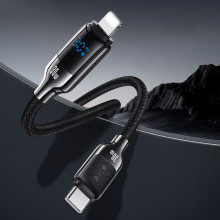 Дата кабель Usams US-SJ741 Digital Display HX Ser. Type-C to Lightning 30W (1.2m) – Чорний