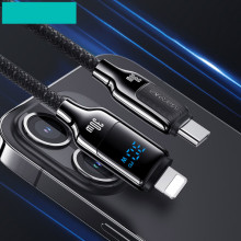 Дата кабель Usams US-SJ741 Digital Display HX Ser. Type-C to Lightning 30W (1.2m) – Чорний