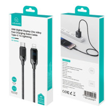 Дата кабель Usams US-SJ741 Digital Display HX Ser. Type-C to Lightning 30W (1.2m) – Чорний