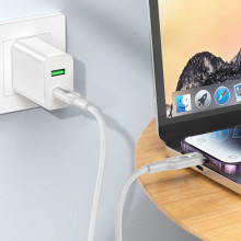 Дата кабель Hoco U120 Transparent explore intelligent power-off PD 27W Type-C to Lightning (1.2m) – Серый