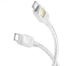 Дата кабель Hoco U124 Stone silicone power-off 60W Type-C to Type-C (1.2m) – Сірий