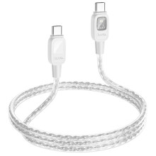 Дата кабель Hoco U124 Stone silicone power-off 60W Type-C to Type-C (1.2m) – Сірий