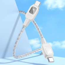 Дата кабель Hoco U124 Stone silicone power-off 60W Type-C to Type-C (1.2m) – Сірий