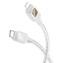 Дата кабель Hoco U124 Stone silicone power-off Type-C to Lightning (1.2m) – Сірий