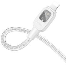 Дата кабель Hoco U124 Stone silicone power-off Type-C to Lightning (1.2m) – Сірий