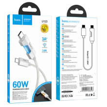 Дата кабель Hoco U123 Regent colorful 60W Type-C to Type-C (1.2m) – Сірий