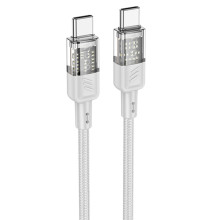 Дата кабель Hoco U129 Spirit Transparent Type-C to Type-C 60W (1.2m) – Сірий