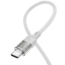 Дата кабель Hoco U129 Spirit Transparent Type-C to Type-C 60W (1.2m) – Сірий