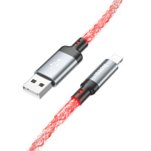 Дата кабель Hoco U112 Shine 2.4A USB to Lightning (1m) – Серый
