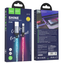 Дата кабель Hoco U112 Shine 2.4A USB to Lightning (1m) – Серый