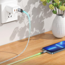 Дата кабель Hoco U112 Shine 2.4A USB to Lightning (1m) – Серый