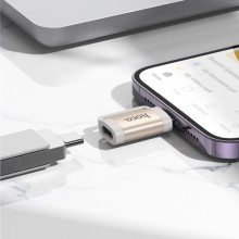 Переходник Hoco UA31B OTG Lightning male to Type-C female – Серый