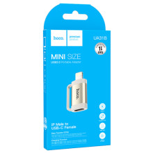 Переходник Hoco UA31B OTG Lightning male to Type-C female – Серый