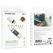 Перехідник Borofone BV25 Type-C male to Type-C female – Сірий