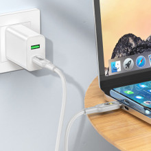 Дата кабель Hoco U120 Transparent explore intelligent power-off PD 60W Type-C to Type-C (1.2m) – Серый