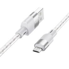 Дата кабель Hoco X99 Crystal Junction USB to MicroUSB (1m) – Сірий