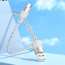 Дата кабель Hoco X99 Crystal Junction USB to MicroUSB (1m) – Сірий