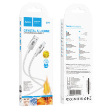 Дата кабель Hoco X99 Crystal Junction USB to MicroUSB (1m) – Сірий