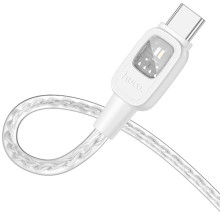 Дата кабель Hoco U124 Stone silicone power-off 60W Type-C to Type-C (1.2m) – Сірий