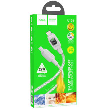 Дата кабель Hoco U124 Stone silicone power-off Type-C to Lightning (1.2m) – Серый