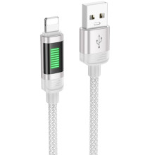 Дата кабель Hoco U126 Lantern 2.4A USB to Lightning (1.2m) – Сірий