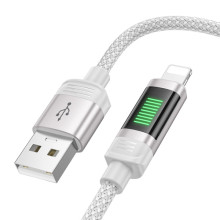 Дата кабель Hoco U126 Lantern 2.4A USB to Lightning (1.2m) – Сірий