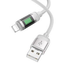Дата кабель Hoco U126 Lantern 2.4A USB to Lightning (1.2m) – Сірий
