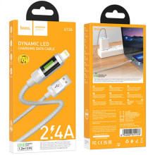 Дата кабель Hoco U126 Lantern 2.4A USB to Lightning (1.2m) – Сірий