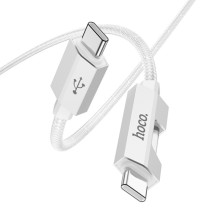 Дата кабель Hoco U123 Regent colorful 60W Type-C to Type-C (1.2m) – Сірий