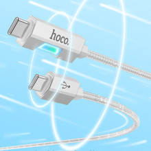 Дата кабель Hoco U123 Regent colorful 60W Type-C to Type-C (1.2m) – Сірий