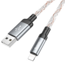 Дата кабель Hoco U112 Shine 2.4A USB to Lightning (1m) – Сірий