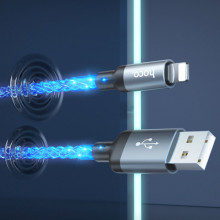 Дата кабель Hoco U112 Shine 2.4A USB to Lightning (1m) – Сірий