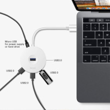 Перехідник HUB Baseus Round Box Type-C to USB 3.0 + 3USB 2.0 (CAHUB-G) – Білий