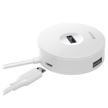 Перехідник HUB Baseus Round Box USB to USB 3.0 + 3USB 2.0 (CAHUB-F) – Білий