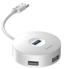 Перехідник HUB Baseus Round Box USB to USB 3.0 + 3USB 2.0 (CAHUB-F) – Білий