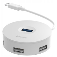 Переходник HUB Baseus Round Box Type-C to USB 3.0 + 3USB 2.0 (CAHUB-G) – Белый